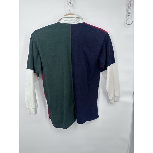 Vtg 90’s Structure RUGBY  SHIRT Striped Rugby Long Sleeve Polo Shirt Men’s L USA - Picture 3 of 13